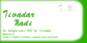 tivadar madi business card